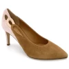 Escarpin Cognac En Rose En Velours |Petite Taille Femme | Elena Ricci Cognac