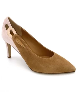Escarpin Cognac En Rose En Velours |Petite Taille Femme | Elena Ricci Cognac