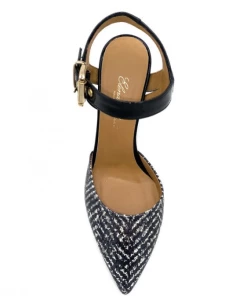 Elena Ricci Sandale Bout Fermé Très Chic 66456 Noir-blanc -Women Calvin Klein Clothing popular shop 66456 cuir noir blanc elena ricci 3
