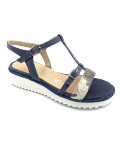 Sandale Plate Bleu Jeans En Nubuck | Petite Pointure Femme | Softwaves Jeans