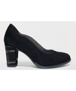 Escarpin En Cuir-velours Noir à Talon | Petite Pointure Femme | SOFTWAVES Noir