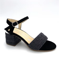 Sandale à Talon Noir En Velours | Petite Taille Femme | Softwaves Noir