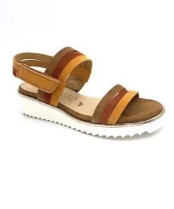 Sandale Plate à Velcro En Velours Cuir Orange | Petite Pointure Femme |Softwaves Orange