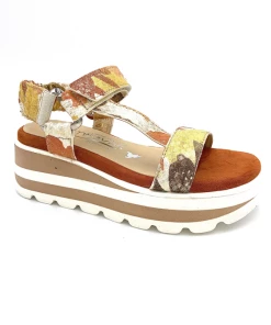 Sandale Compensée En Cuir Orange | Petite Taille Femme | Softwaves Orange