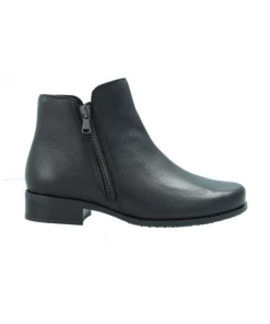 Boots Double Zip En Cuir Noir | Petite Taille Femme | Semler Noir