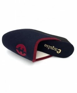 Chausson En Alcantara Marine Et Rouge Compensé | Petite Taille Femme | Exquise Marine Rouge -Women Calvin Klein Clothing popular shop chausson compense minou 5