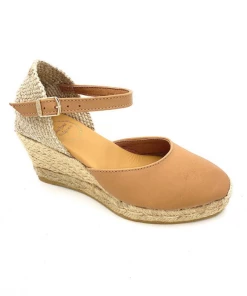 Espadrille Cognac En Cuir Et à Talon Compensé | Petite Pointure Femme | Toni Pons Cognac