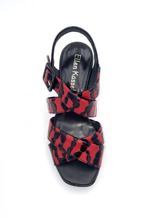 Sandale à Talon Haut En Cuir Noir Et Rouge | Petite Pointure Femme | ELLEN KASSEL Noir Rouge 5 Sandale à Talon Haut En Cuir Noir Et Rouge | Petite Pointure Femme | ELLEN KASSEL Noir Rouge – Image 5