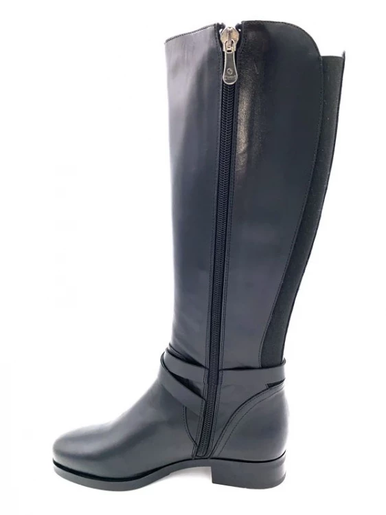 Botte Cavalière En Cuir Noir Avec Boucle Fantaisie | Petite Taille Femme | Ellen Kassel Noir 2 Botte Cavalière En Cuir Noir Avec Boucle Fantaisie | Petite Taille Femme | Ellen Kassel Noir – Image 2