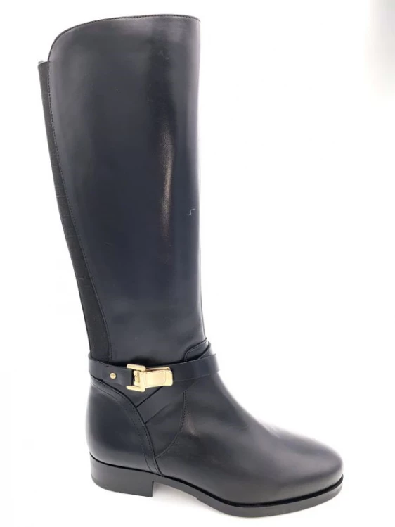 Botte Cavalière En Cuir Noir Avec Boucle Fantaisie | Petite Taille Femme | Ellen Kassel Noir 1 Botte Cavalière En Cuir Noir Avec Boucle Fantaisie | Petite Taille Femme | Ellen Kassel Noir