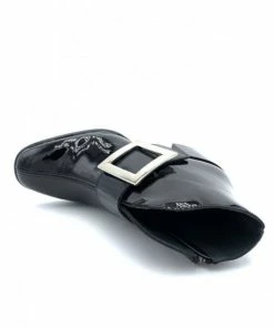 Bottine Vernis Noir à Talon 70's | Petite Taille Femme | Ellen Kassel Noir -Women Calvin Klein Clothing popular shop d 4984 cuir vernis noir ellen kassel 2