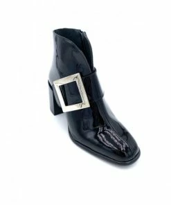 Bottine Vernis Noir à Talon 70's | Petite Taille Femme | Ellen Kassel Noir -Women Calvin Klein Clothing popular shop d 4984 cuir vernis noir ellen kassel 3