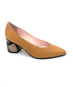 Escarpin Pointu à Talon En Cuir Cognac | Petite Taille Femme | Ellen Kassel Camel