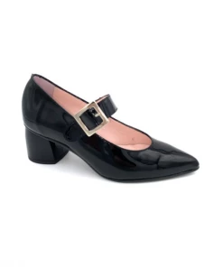 Escarpin Pointu à Bride Noir Vernis | Petite Pointure Femme | Ellen Kassel Noir