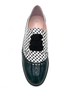 Derby En Cuir Fantaisie Noir-blanc Et Vert |Petite Taille Femme | Ellen Kassel Noir-blanc -Women Calvin Klein Clothing popular shop derby d 4785 cuir noir blanc ellen kassel 4