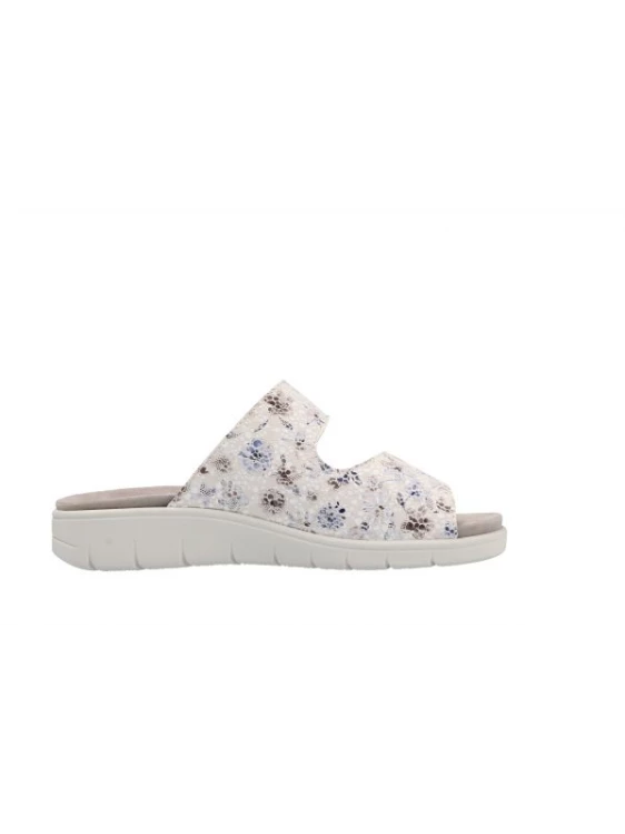 Semler Mule 2 Velcro Dunja 4265 Blanc Fleurs Bleu 3 Semler Mule 2 Velcro Dunja 4265 Blanc Fleurs Bleu – Image 3