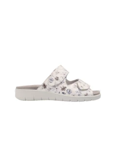 Semler Mule 2 Velcro Dunja 4265 Blanc Fleurs Bleu