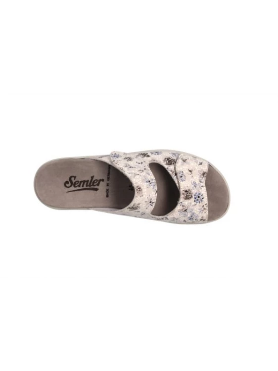 Semler Mule 2 Velcro Dunja 4265 Blanc Fleurs Bleu 5 Semler Mule 2 Velcro Dunja 4265 Blanc Fleurs Bleu – Image 5