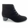Boots à Talon Avec Zip En Velours Cuir Noir | Petite Pointure Femme | Ellen Kassel Noir