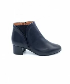 Bottine Chelsea à Talon En Cuir Noir | Petite Taille Femme | Ellen Kassel Noir