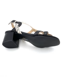 Sandale Salomé En Cuir Noir Zèbré à Talon | Petite Pointure Femme | Ellen Kassel Noir -Women Calvin Klein Clothing popular shop f3249 cuir noir ellen kassel 3