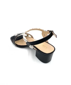 Sandale Salomé En Cuir Noir Zèbré à Talon | Petite Pointure Femme | Ellen Kassel Noir -Women Calvin Klein Clothing popular shop f3249 cuir noir ellen kassel 4