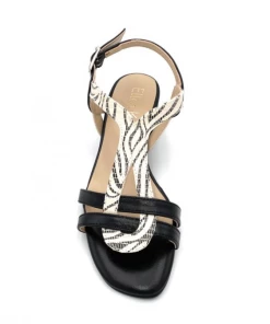 Sandale Salomé En Cuir Noir Zèbré à Talon | Petite Pointure Femme | Ellen Kassel Noir -Women Calvin Klein Clothing popular shop f3249 cuir noir ellen kassel 5