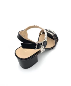 Sandale Salomé En Cuir Noir Zèbré à Talon | Petite Pointure Femme | Ellen Kassel Noir -Women Calvin Klein Clothing popular shop f3249 cuir noir ellen kassel 6