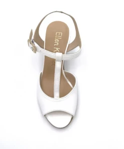 Sandale Salomé En Cuir Blanc Irisé à Talon | Petite Pointure Femme | Ellen Kassel Blanc Irisé -Women Calvin Klein Clothing popular shop f3277 cuir blanc irise ellen kassel 3