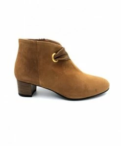 Bottine En Velours Cuir Cognac | Petite Taille Femme | Ellen Kassel Cognac