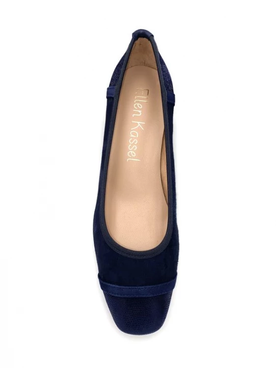 Escarpin Trotteur En Cuir Suédé Marine à Talon | Petite Pointure Femme | Ellen Kassel Marine 4 Escarpin Trotteur En Cuir Suédé Marine à Talon | Petite Pointure Femme | Ellen Kassel Marine – Image 4