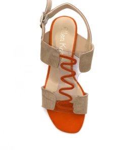 Sandale Salomé Atypique En Velours Camel Et Orange | Petite Taille Femme | Ellen Kassel Camel -Women Calvin Klein Clothing popular shop f4121 velours camel ellen kassel 3