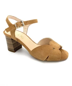 Sandale Talon Cognac En Cuir Suédé | Petite Taille Femme| Ellen Kassel Cognac