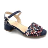 Chaussure Sandale à Talon Tressé En Cuir Marine | Petite Pointure Femme | Ellen Kassel Marine