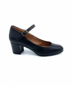 Escarpin En Cuir Noir Avec Bride | Petite Taille Femme | Ellen Kassel Noir