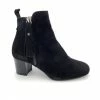 Bottine à Zip à Talon Et Fantaisie En Nubuck Noir | Petite Pointure Femme | Ellen Kassel Noir