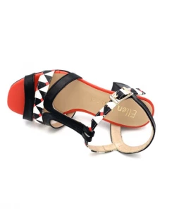Sandale Salomé En Cuir Noir Blanc Rouge à Talon | Petite Pointure Femme | Ellen Kassel Noir-blanc -Women Calvin Klein Clothing popular shop f471 cuir noir blanc ellen kassel 2