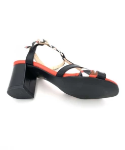 Sandale Salomé En Cuir Noir Blanc Rouge à Talon | Petite Pointure Femme | Ellen Kassel Noir-blanc -Women Calvin Klein Clothing popular shop f471 cuir noir blanc ellen kassel 3