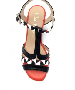 Sandale Salomé En Cuir Noir Blanc Rouge à Talon | Petite Pointure Femme | Ellen Kassel Noir-blanc -Women Calvin Klein Clothing popular shop f471 cuir noir blanc ellen kassel 4