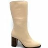 Mi- Botte 3/4 Mollet En Cuir | Petite Taille Femme | ELLEN KASSEL Creme