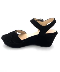 Sandale Compensée En Velours Noir | Petite Taille Femme | Ellen Kassel Noir -Women Calvin Klein Clothing popular shop fz2096b velours noir ellen kassel 3