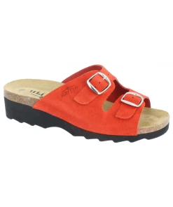 Mule Réglable Gadin Rouge En Velours Cuir | Petite Taille Femme | Artika Rouge