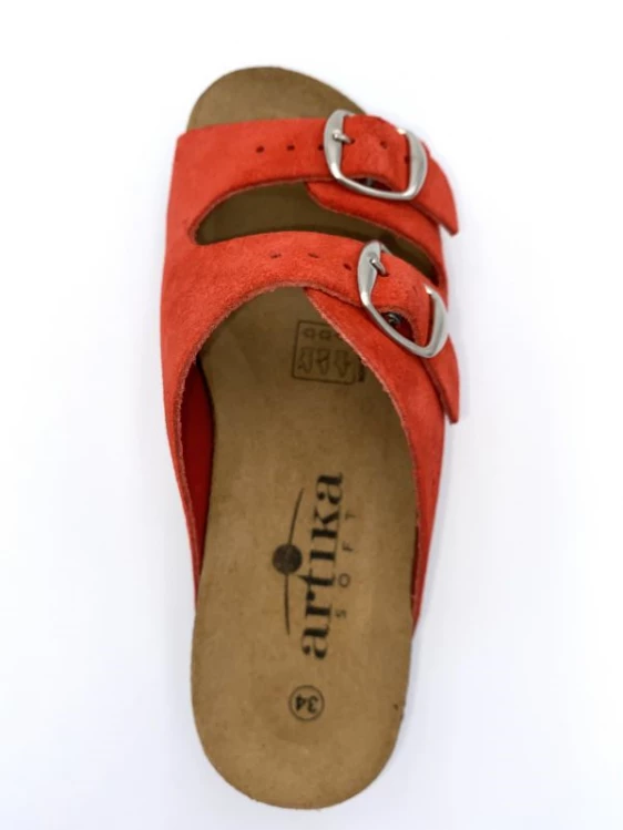 Mule Réglable Gadin Rouge En Velours Cuir | Petite Taille Femme | Artika Rouge 4 Mule Réglable Gadin Rouge En Velours Cuir | Petite Taille Femme | Artika Rouge – Image 4