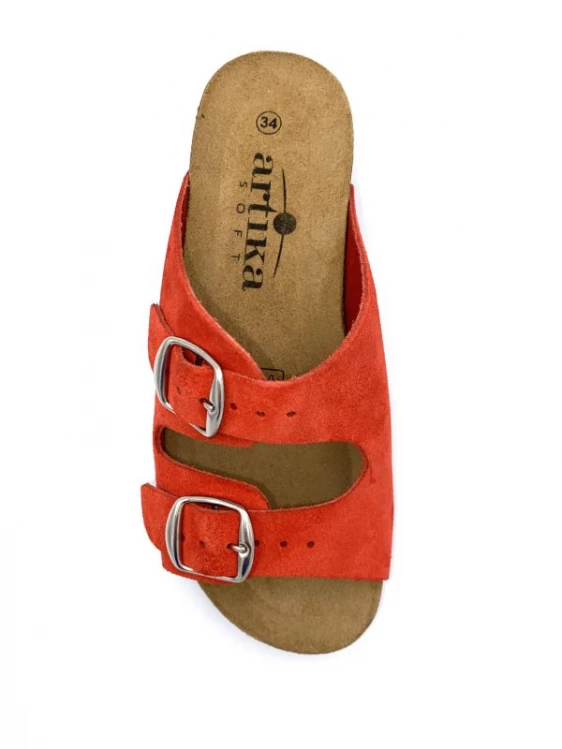 Mule Réglable Gadin Rouge En Velours Cuir | Petite Taille Femme | Artika Rouge 5 Mule Réglable Gadin Rouge En Velours Cuir | Petite Taille Femme | Artika Rouge – Image 5