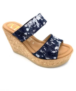 Mule Haute En Velours Cuir Bleu | Petite Taille Femme |Mini Maxi Bleu