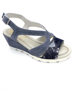 Sandale Compensée En Nubuck Bleu | Petite Taille Femme | MINI MAXI Bleu