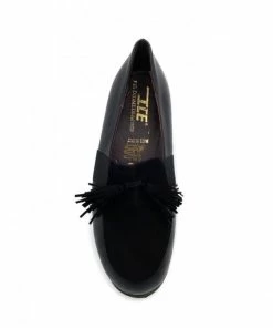 Mocassin à Talon En Cuir Noir Avec Fantaisie | Petite Pointure Femme | Mini Maxi Noir -Women Calvin Klein Clothing popular shop i 2324 pf cuir chevre velours mini maxi 2