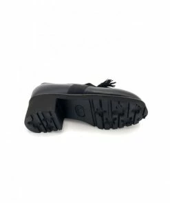 Mocassin à Talon En Cuir Noir Avec Fantaisie | Petite Pointure Femme | Mini Maxi Noir -Women Calvin Klein Clothing popular shop i 2324 pf cuir chevre velours mini maxi 3