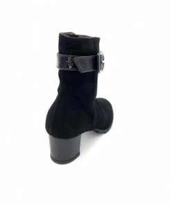 Mini Maxi Bottine à Zip En Velours Noir à Talon | Petite Pointure Femme | Ellen Kassel Noir -Women Calvin Klein Clothing popular shop i 2330 chevre velours noir mini maxi 2