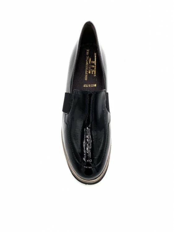 Mocassin Compensé Vernis Noir | Petite Taille Femme | Mini Maxi Noir 5 Mocassin Compensé Vernis Noir | Petite Taille Femme | Mini Maxi Noir – Image 5